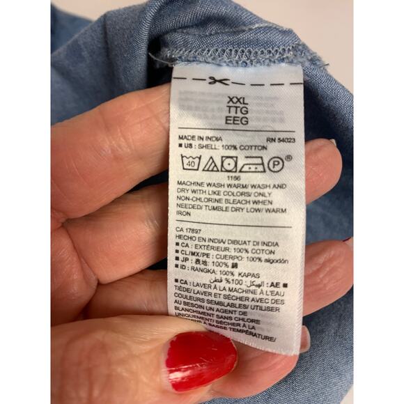 Old Navy Romper Womens SZ XXL/TTG Blue Short Causal NWT Relaxed Fit Summer Beach - Picture 6 of 10